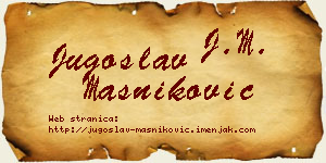 Jugoslav Masniković vizit kartica
